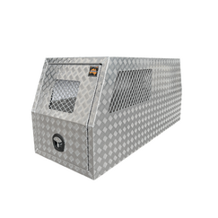 1770 x 700 x 820mm Checker Aluminium Ute Tool Box Truck Trailer Half Dog Box Cage Mesh Part Canopy Toolbox 1778-HDB-CP