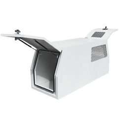 1770 x 700 x 820mm White Flat Aluminium Ute Tool Box Truck Trailer Half Dog Box Cage Mesh Part Canopy Toolbox 1778-HDB-W