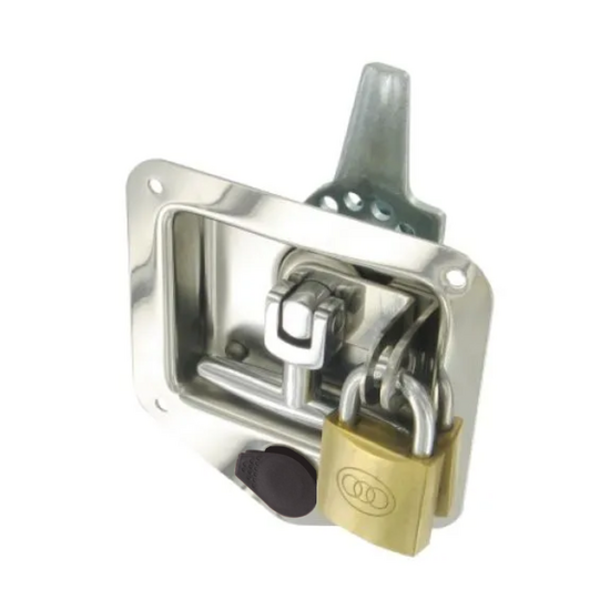 1x Stainless Steel T Lock (Stud Mount) Pad-Lockable