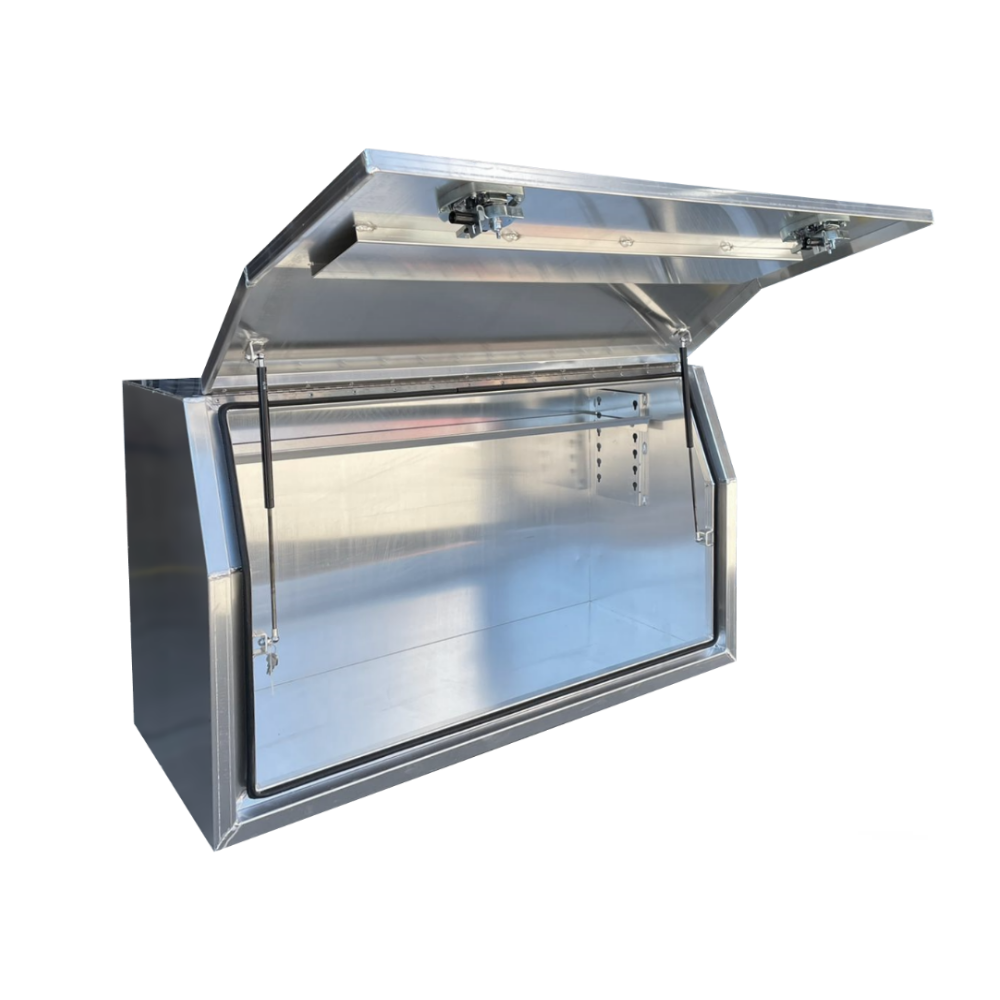 1200 x 600 x 820mm Raw Flat Aluminium Full Side Opening Ute Tool