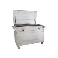 1200 x 700 x 890mm Aluminium Checker Job Site Toolbox Ute Truck Tool Box With Locks &amp; Casters 1277