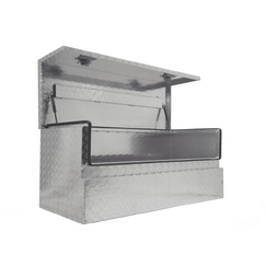 1400 x 600 x 700mm Aluminium Checker Tool Box Ute Truck Fridge Trailer 3/4 Angle Storage Toolbox 1467