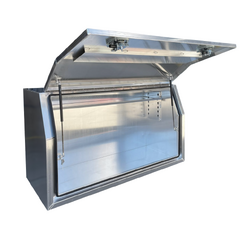 1400 x 600 x 820mm Raw Flat Aluminium Full Side Opening Ute Tool Box Truck Trailer Toolbox Shelving 1468FD-FP