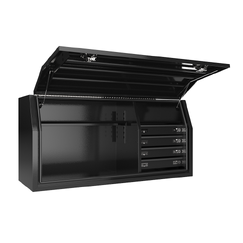 1700 x 600 x 820mm Black Flat Aluminium Full Side Opening 4 Drawer Slide Ute Tool Box Truck Trailer Toolbox Shelving 1768FD-4SB