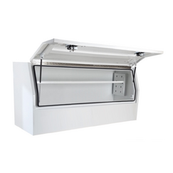 1700 x 600 x 820mm White Flat Aluminium 3/4 Half Side Opening Ute Tool Box Truck Trailer Toolbox Shelving 1768HD-W