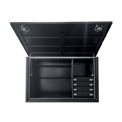 1900 x 600 x 1200mm Aluminium Black 4 Drawer Full Side Truck Tool Box HIGH Side Trailer Toolbox Shelving 1961-4-B