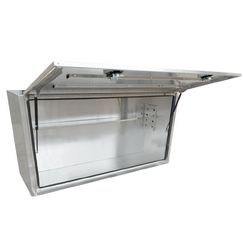 1940 x 600 x 820mm Raw Flat Aluminium Full Side Opening Truck Tool Box HIGH Side Trailer Toolbox Shelving 1968SFD-FP