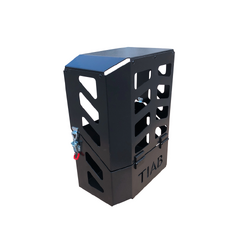 400 x 220 x 500mm Black Flat Aluminium Ute Camping Camper Jerry Can Bottle Holder Pad lockable Tool Box 425-B