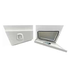 600 x 230 x 400mm White Flat Aluminium SET PAIR Ute Toolbox Truck Storage Under Body Tray Storage Strap Tool Box Off Road Tapper 624RLN-W