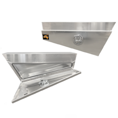 940 x 230 x 400mm Raw Flat Aluminium SET PAIR Ute Toolbox Truck Storage Under Body Tray Storage Strap Tool Box Off Road Tapper 924RLN-A
