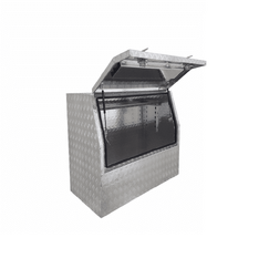900 x 600 x 820mm Aluminium Checker 3/4 Half Side Opening Ute Tool Box Truck Trailer Toolbox Shelving 968HD