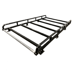 2400mm Black Aluminium Powder Coated Ute Tool Tradesman Rack - With Rear Roller - BLACK BK-OHRK