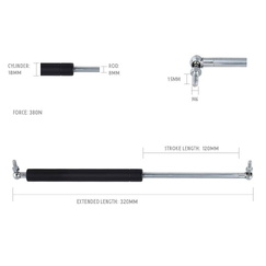 Gas Strut 120-320/380N GS120-320-380N