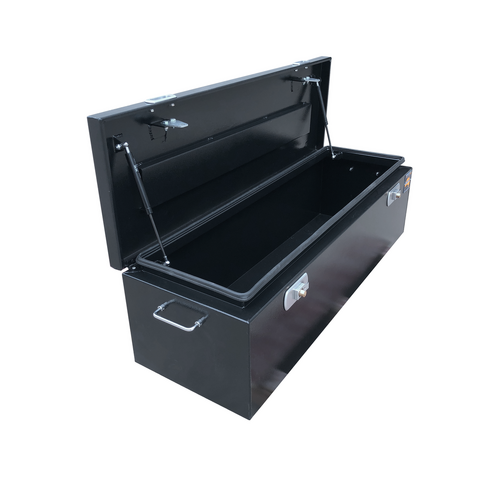 1220 x 400 x 350mm Black Flat Aluminium Top Opening Ute Tool box 4 Your Truck Ute Trailer Toolbox & Canopy 1243-B