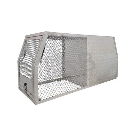 1770 x 700 x 820mm Aluminium Checker Ute Tool Box Truck Trailer Full Dog Box Cage Mesh Part Canopy With Swinging Internal Lid Toolbox 1778-HDB