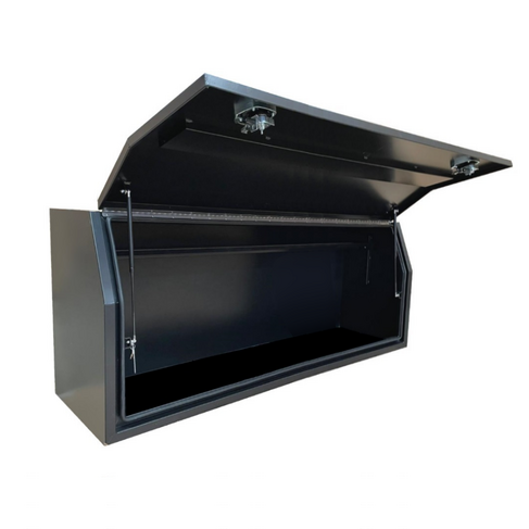 2100 x 600 x 820mm Black Flat Aluminium Full Side Opening Ute Tool Box Truck Trailer Toolbox Shelving 2168FD-B