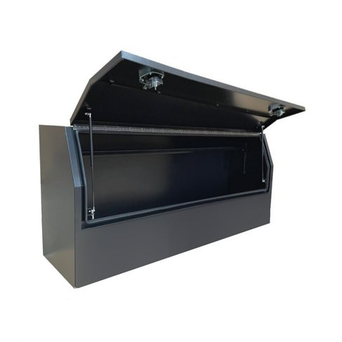 2100 x 600 x 820mm Black Flat Aluminium 3/4 Half Side Opening Ute Tool Box Truck Trailer Toolbox Shelving 2168HD-B